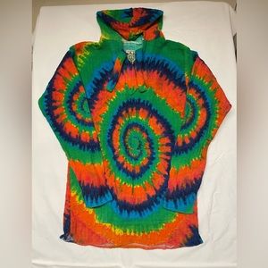 Baja Joe Hoodie, Unisex Size XS Tie Dye, Hippie, Orange, Green, Blue, Yellow